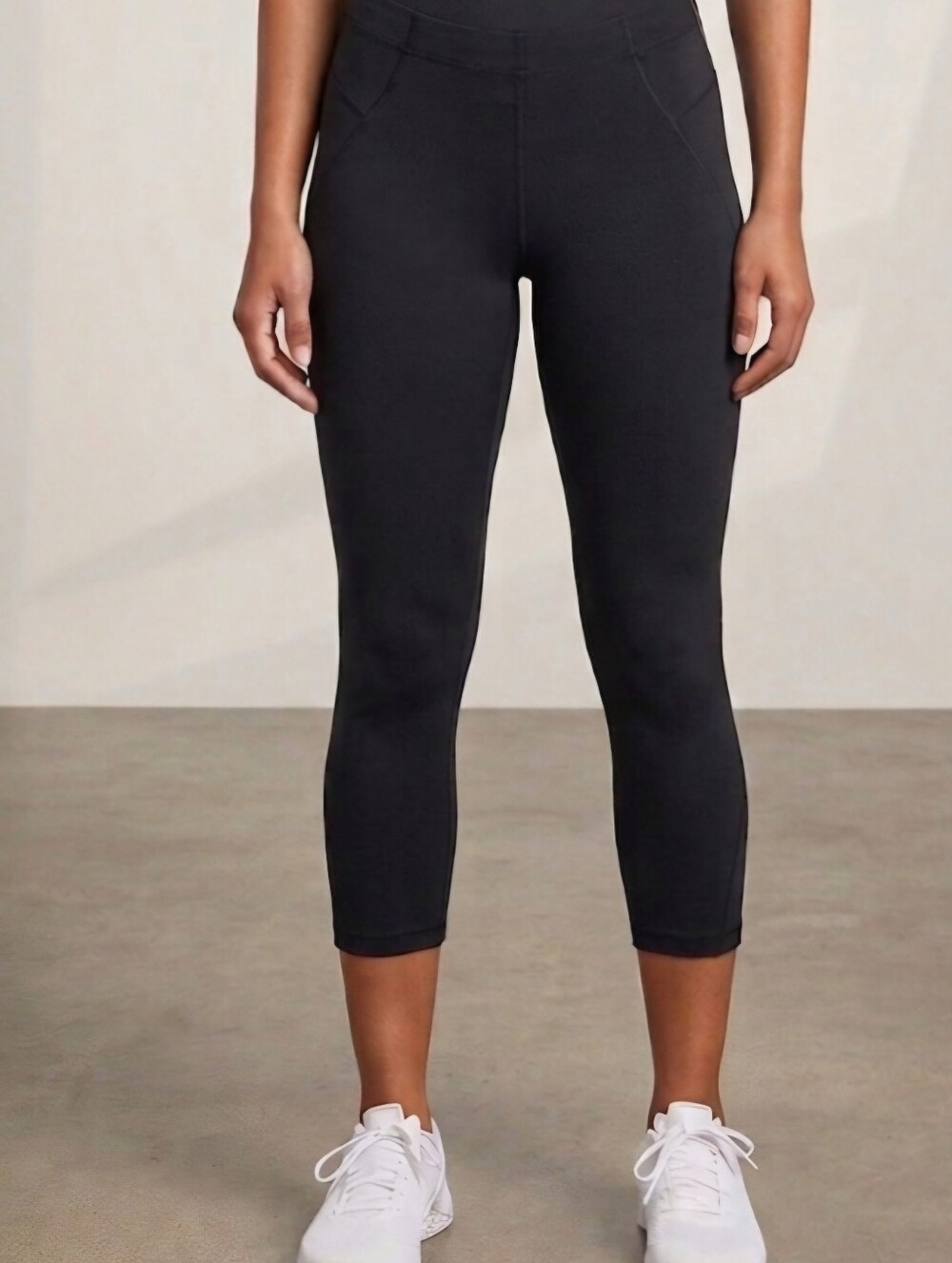 Theory Black Minimalist Gym Yoga Fitness USA Made Cropped Leggings Size XS